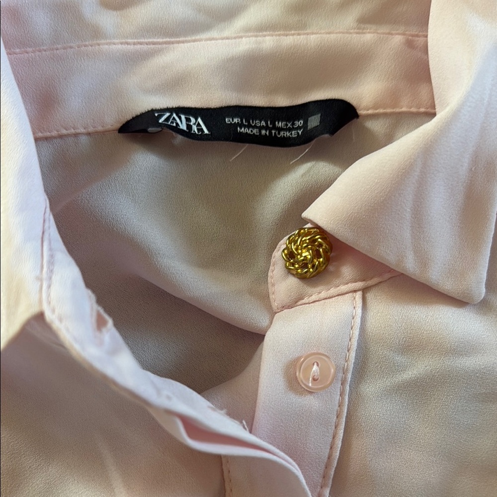 Zara Pink Blouse with Ruffle Trim - Picture 7 of 7